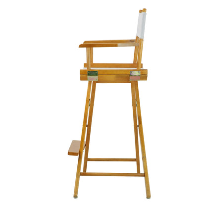 30" Director's Chair Honey Oak Frame-White Canvas