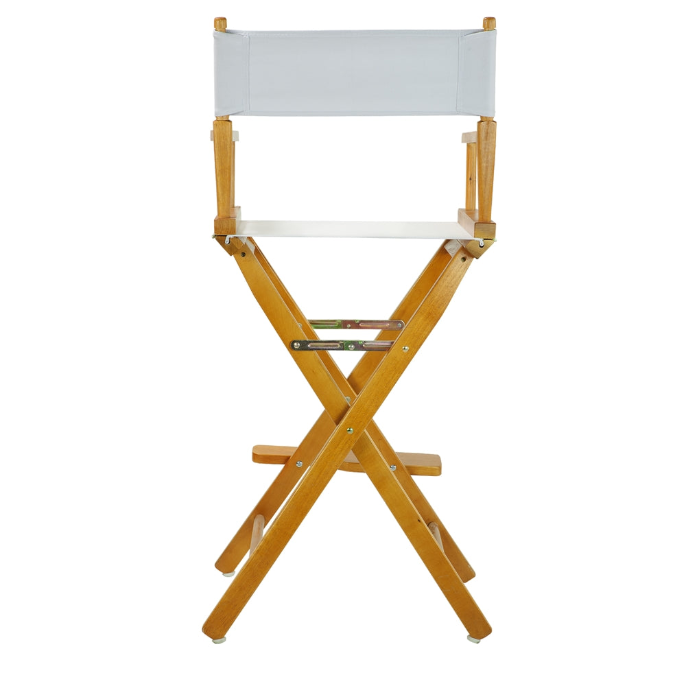 30" Director's Chair Honey Oak Frame-White Canvas