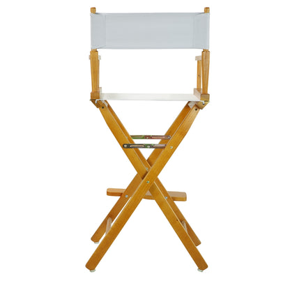 30" Director's Chair Honey Oak Frame-White Canvas