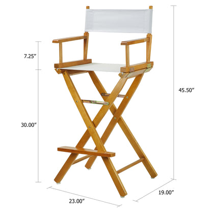 30" Director's Chair Honey Oak Frame-White Canvas