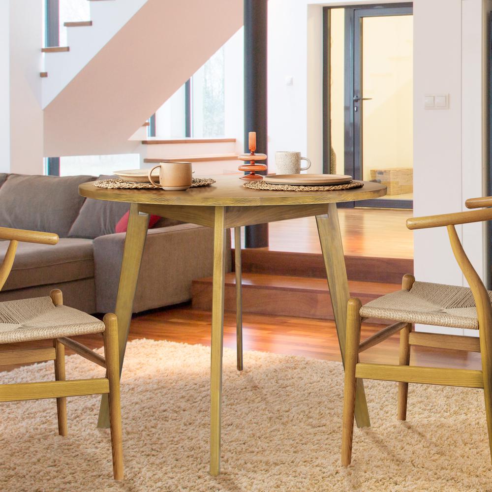 Genuine 36" Round Dining Table with Solid American Gum - Harvest Gold