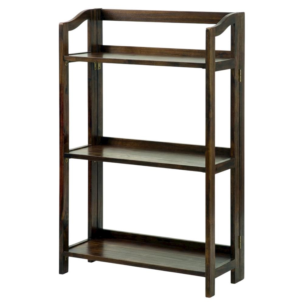 Wooden bookcase with open shelving for storage and display