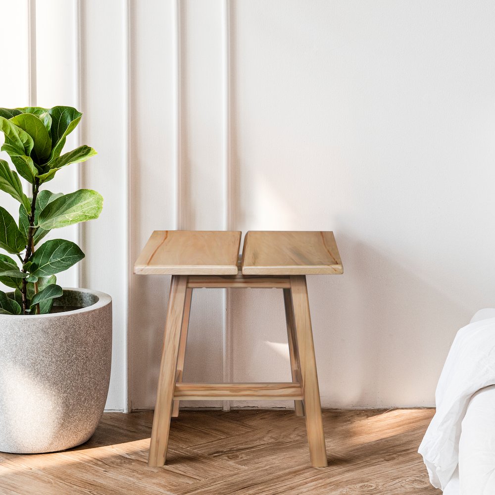 100% American Hardwood Rectangle Stool with Split Top