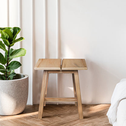 100% American Hardwood Rectangle Stool with Split Top
