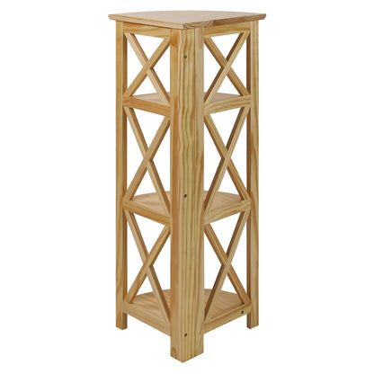 Montego 4-Shelf Corner Folding Bookcase-Natural