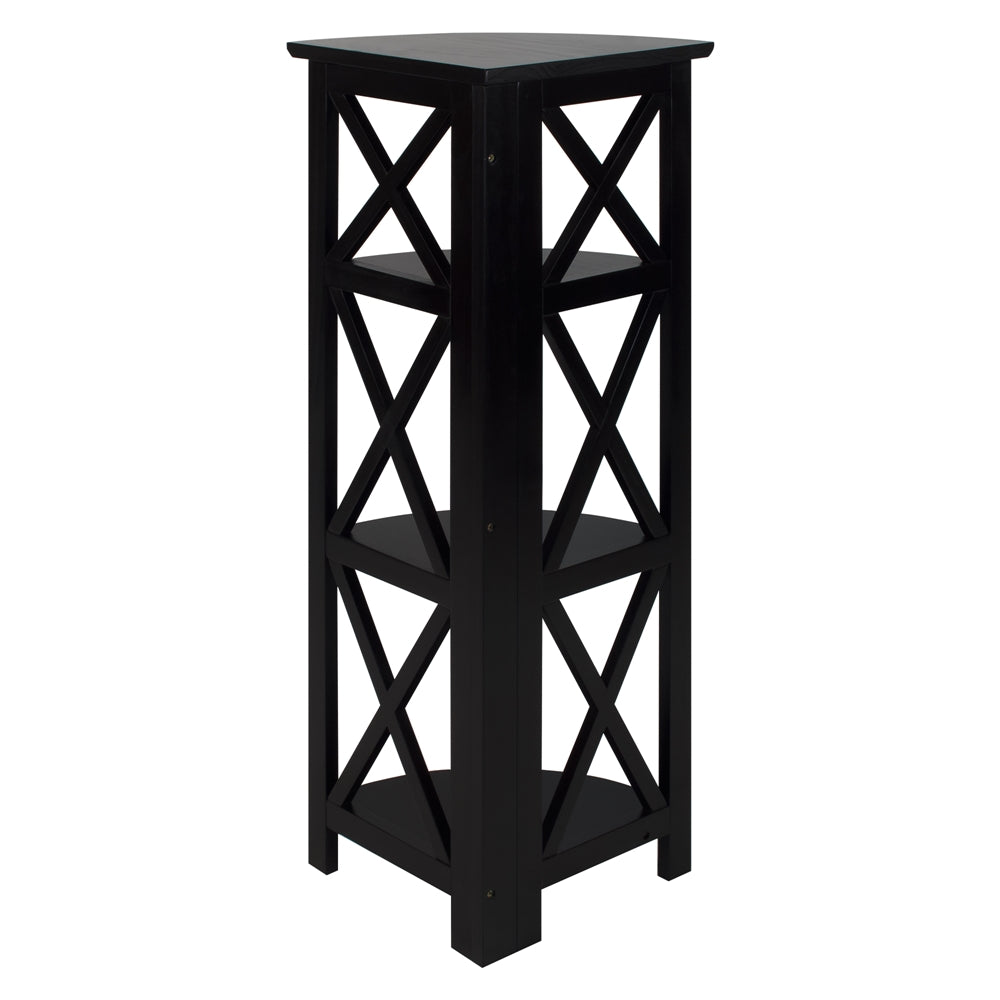 Montego 4-Shelf Corner Folding Bookcase-Black