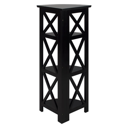 Montego 4-Shelf Corner Folding Bookcase-Black
