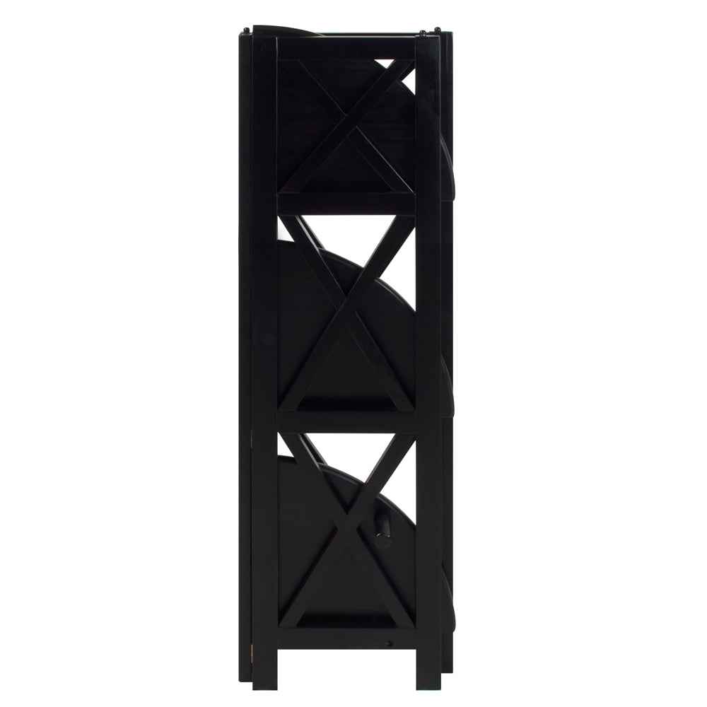 Montego 4-Shelf Corner Folding Bookcase-Black