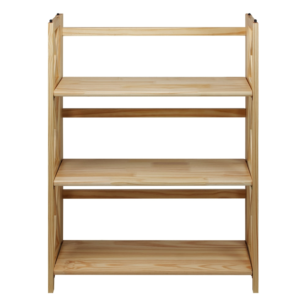 Montego 3-Shelf Folding Bookcase -Natural