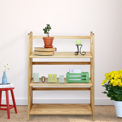 Montego 3-Shelf Folding Bookcase -Natural