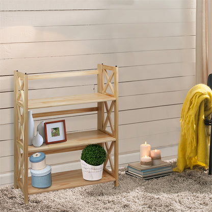 Montego 3-Shelf Folding Bookcase -Natural
