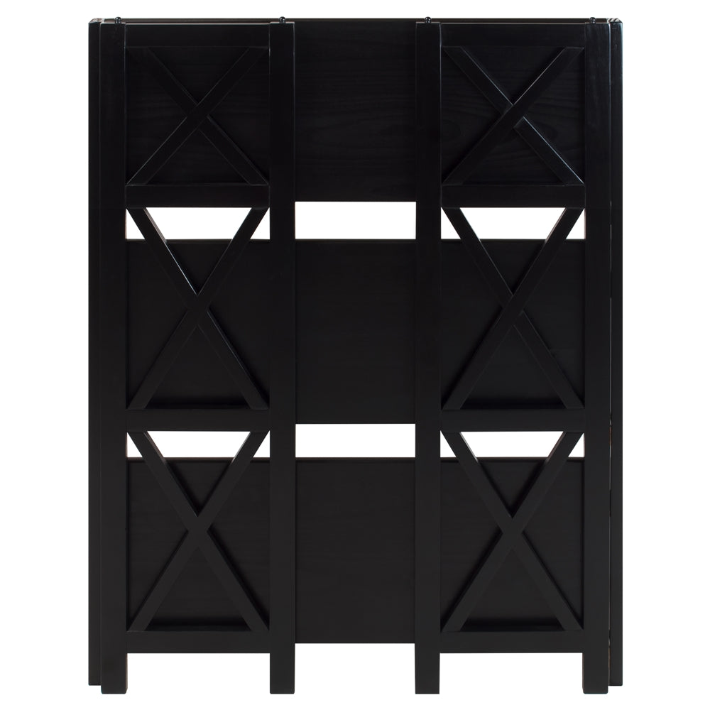 Montego 3-Shelf Folding Bookcase -Black