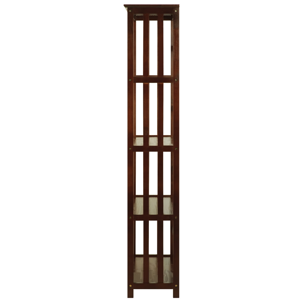 Mission Style 5-Shelf  Bookcase-Walnut