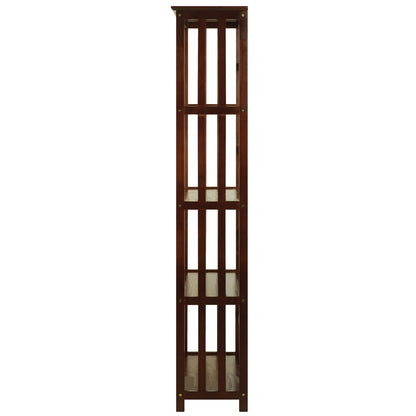 Mission Style 5-Shelf  Bookcase-Walnut