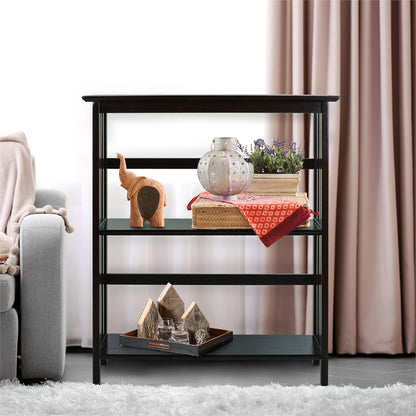 Mission Style 3-Shelf  Bookcase-Espresso