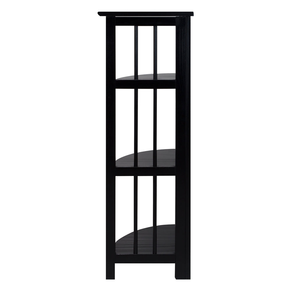 4-Shelf Corner Folding Bookcase-Black