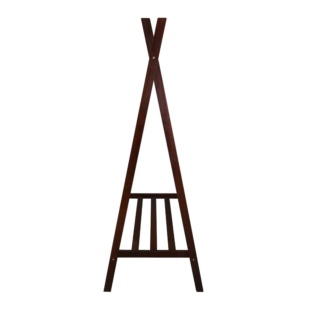 Teepee Coat Rack with Shelf - Truffle Brown
