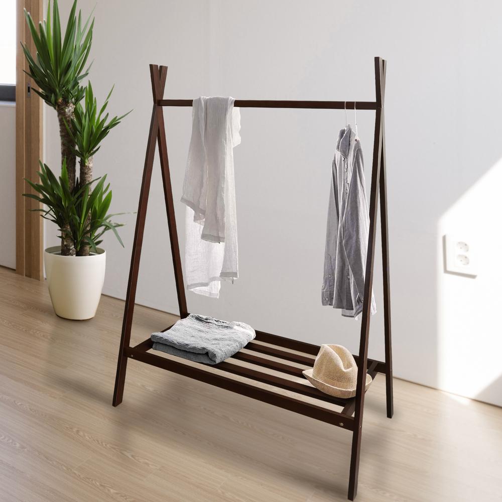 Teepee Coat Rack with Shelf - Truffle Brown