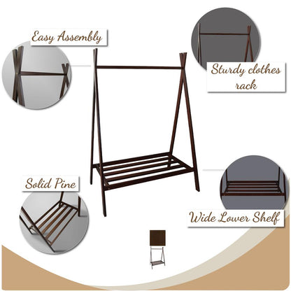 Teepee Coat Rack with Shelf - Truffle Brown