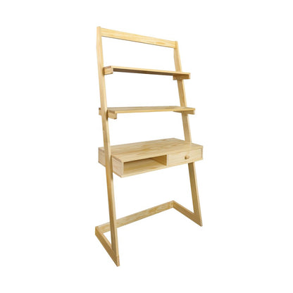 Freestanding Ladder Desk with Drawer, Natural