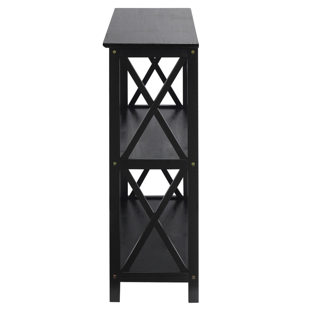 Montego 3-Shelf Bookcase-Black