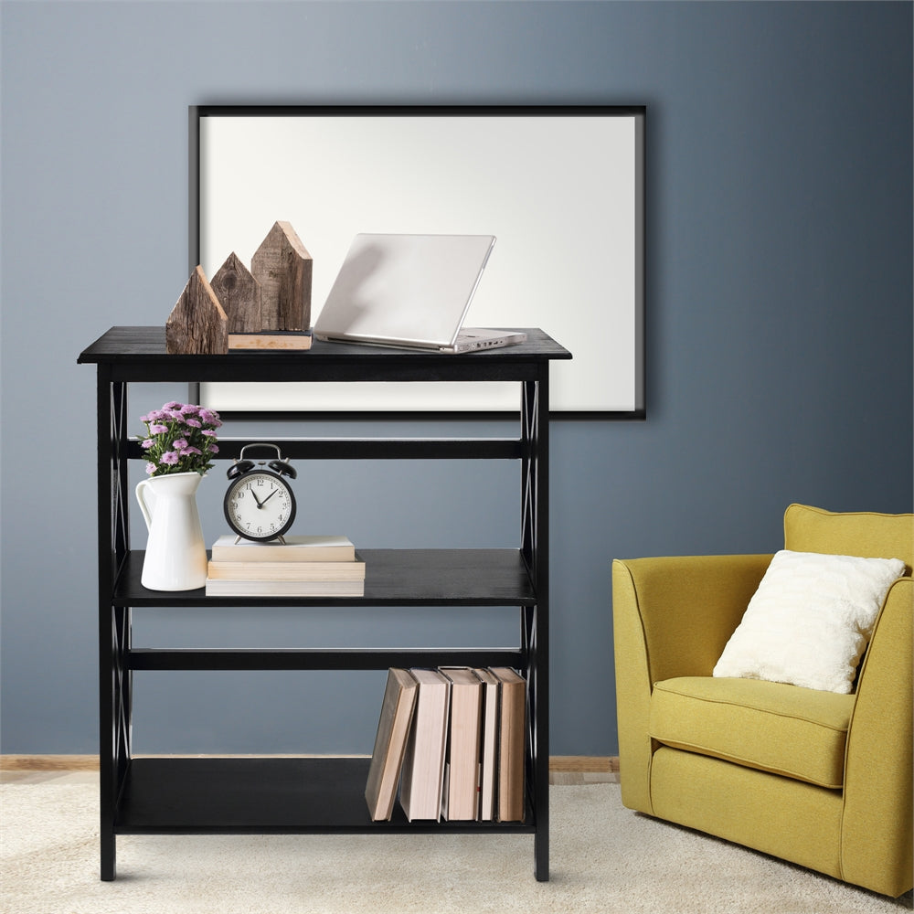 Montego 3-Shelf Bookcase-Black