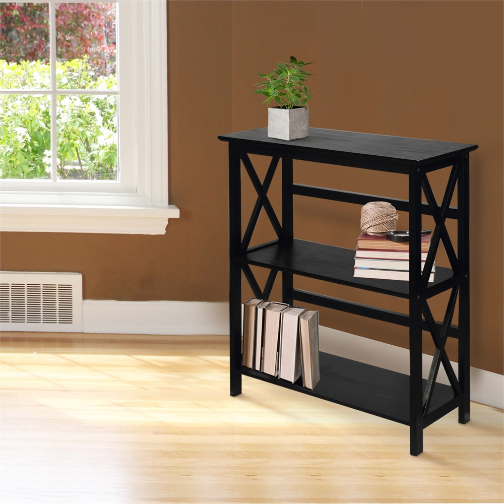 Montego 3-Shelf Bookcase-Black