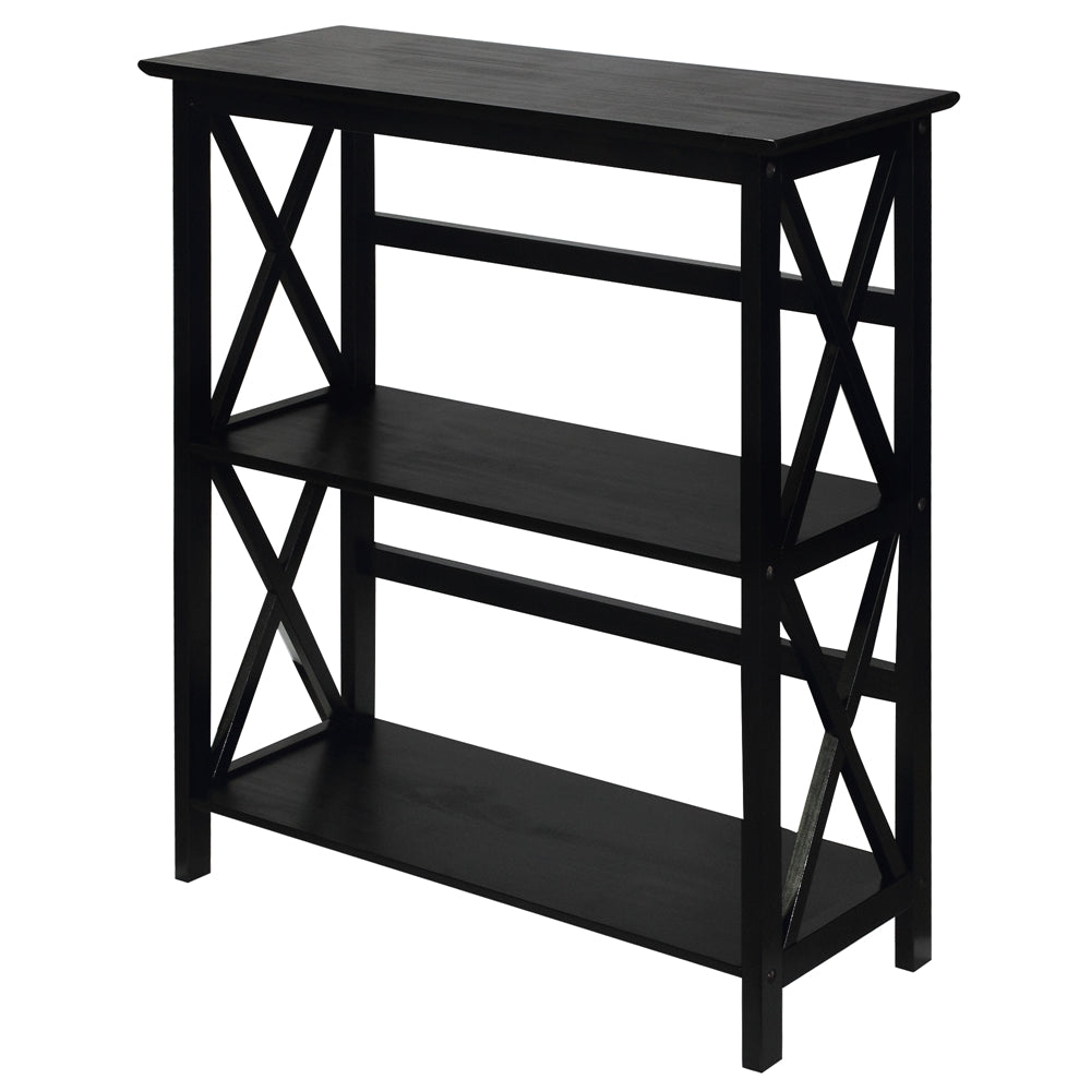Montego 3-Shelf Bookcase-Black