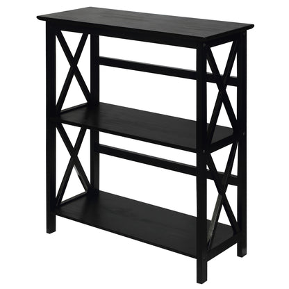 Montego 3-Shelf Bookcase-Black