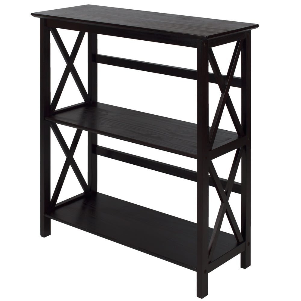 Montego 3-Shelf Bookcase-Espresso