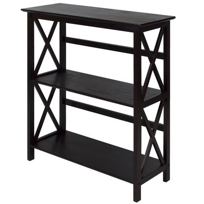 Montego 3-Shelf Bookcase-Espresso