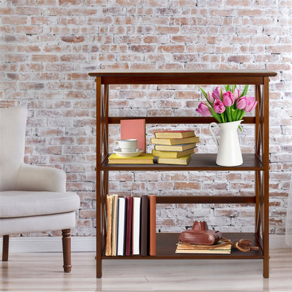 Montego 3-Shelf Bookcase-Walnut