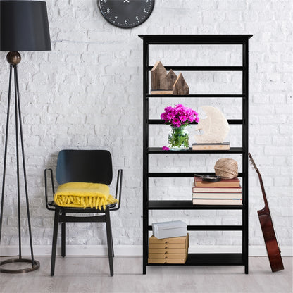 Montego 5-Shelf Bookcase-Black
