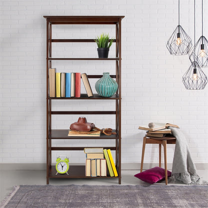 Montego 5-Shelf Bookcase-Walnut