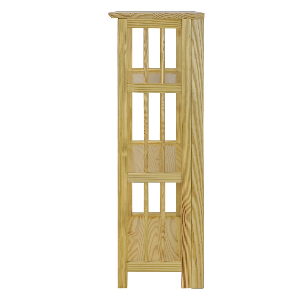 3-Shelf Folding Stackable Bookcase 27.5" Wide-Natural