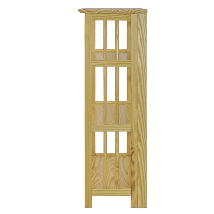 3-Shelf Folding Stackable Bookcase 27.5" Wide-Natural