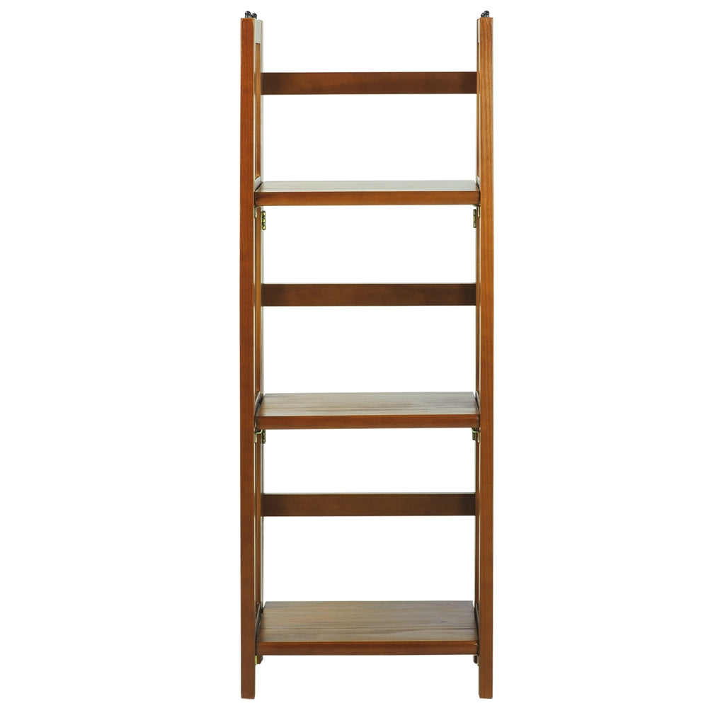 3-Shelf Folding Bookcase 14" Wide-Honey Oak