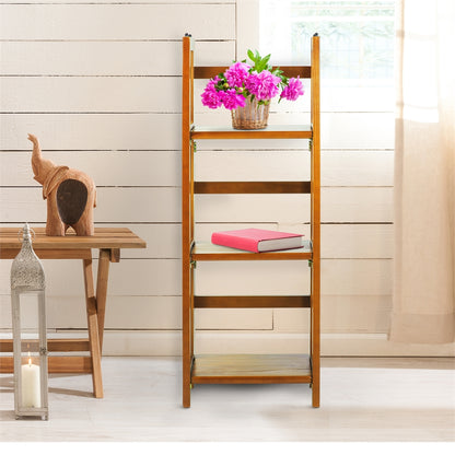 3-Shelf Folding Bookcase 14" Wide-Honey Oak