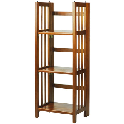 3-Shelf Folding Bookcase 14" Wide-Honey Oak