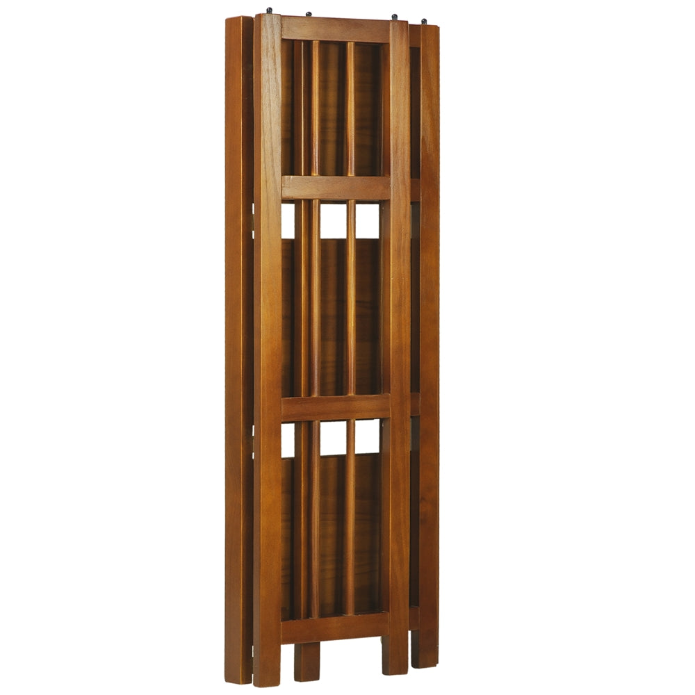 3-Shelf Folding Bookcase 14" Wide-Honey Oak