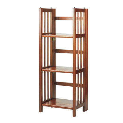 3-Shelf Folding Bookcase 14" Wide-Mahogany