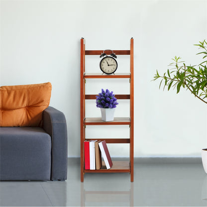 3-Shelf Folding Bookcase 14" Wide-Mahogany