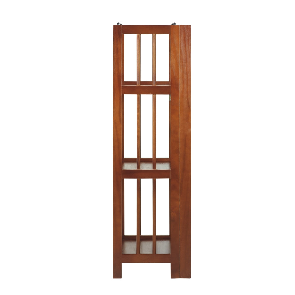 3-Shelf Folding Bookcase 14" Wide-Mahogany