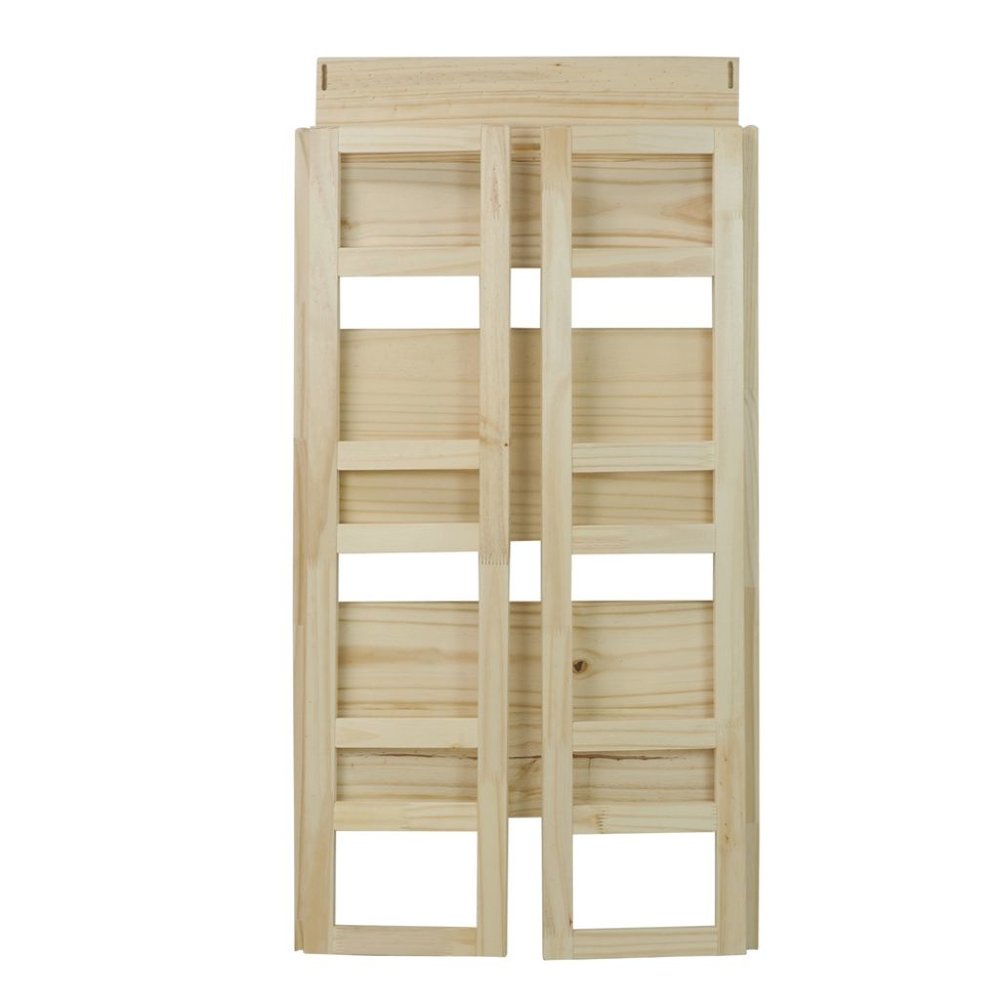 Brown Folding Bookshelf with Foldable Shelf Frame and Three-Tier Storage