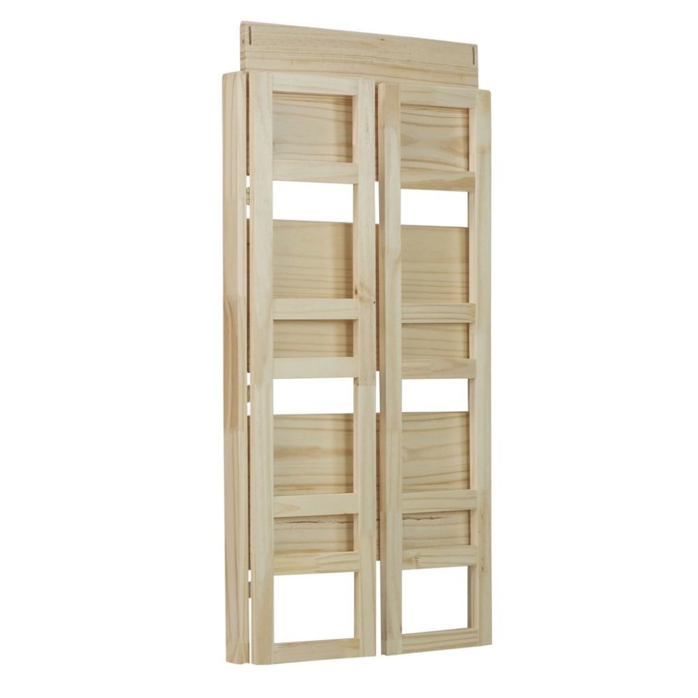 Brown Folding Bookshelf with Foldable Shelf Frame and Three-Tier Storage