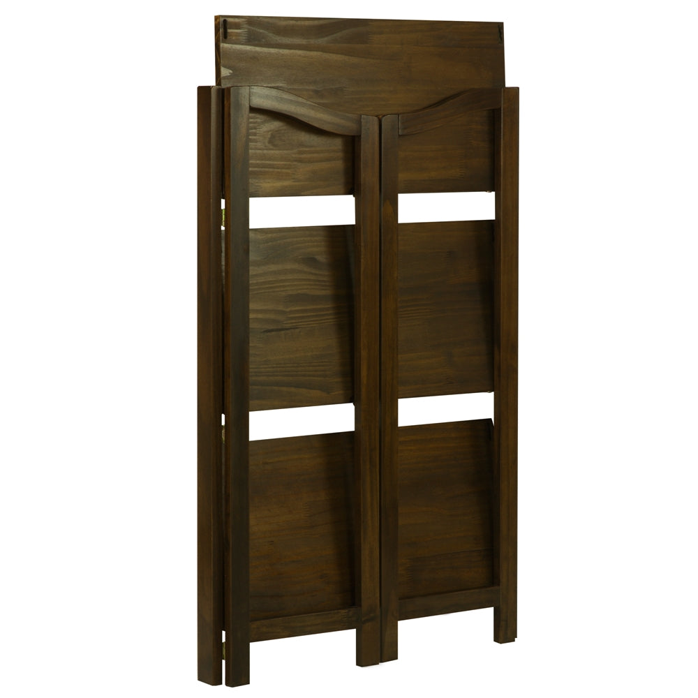 Stratford 3-Shelf Folding Bookcase-Warm Brown