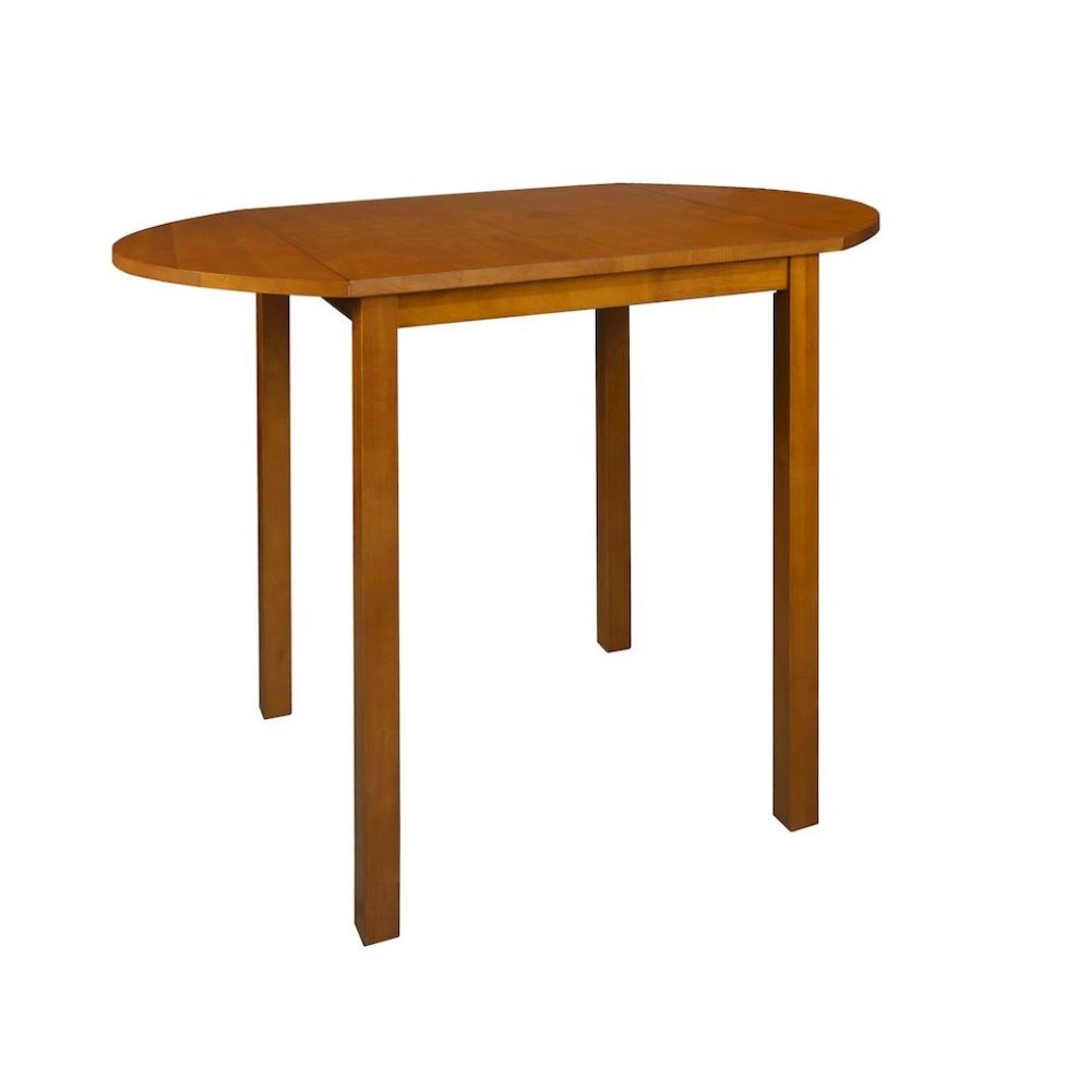 Oval Drop Leaf Folding Table with Walnut Wood Top and Rubberwood Frame