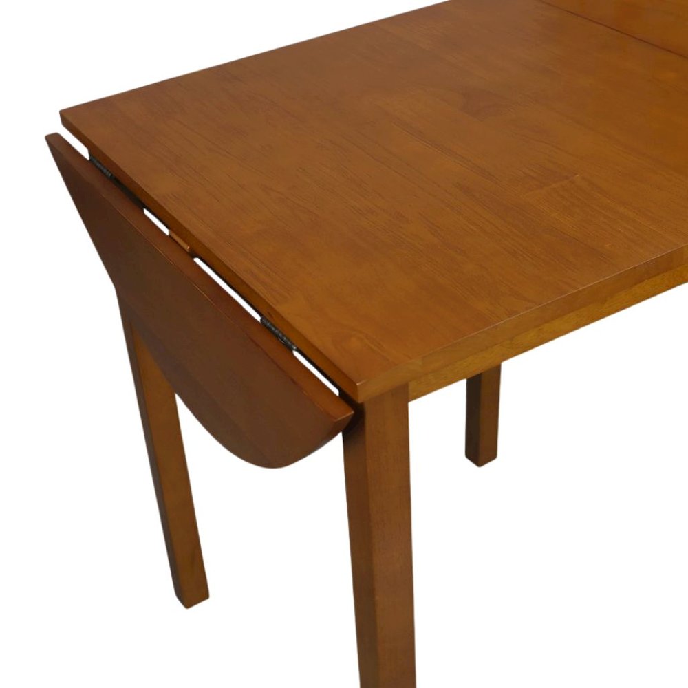 Oval Drop Leaf Folding Table with Walnut Wood Top and Rubberwood Frame