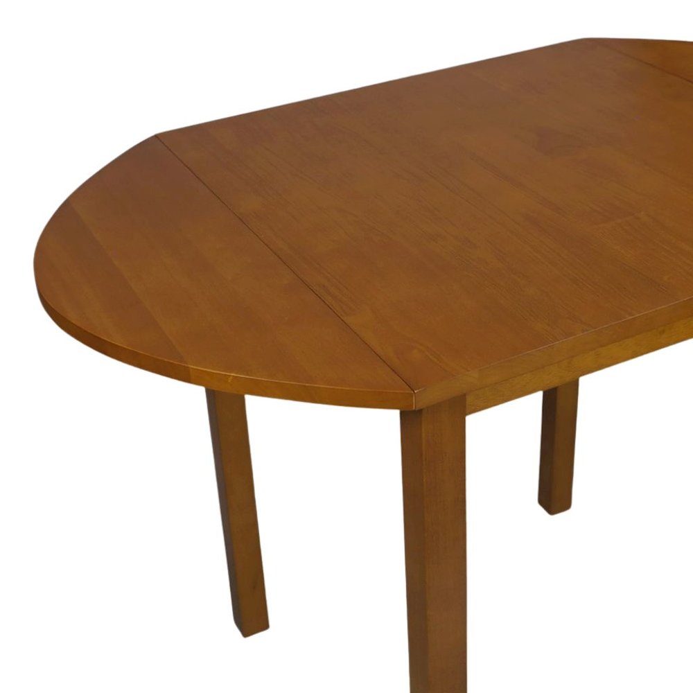 Oval Drop Leaf Folding Table with Walnut Wood Top and Rubberwood Frame
