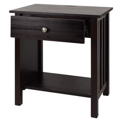 Vanderbilt Night Stand with USB Port- Espresso